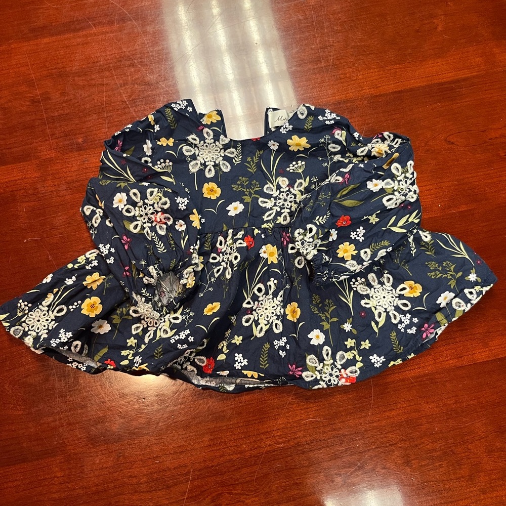 Marie Nicole 2 yr winter peplum top with snow flakes